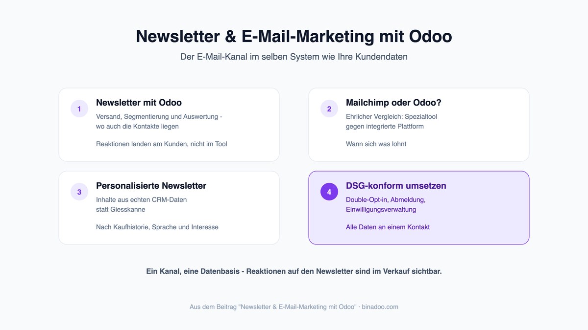 Getrennt oder auf einer Datenbasis?: Separates Newsletter-Tool Newsletter in Odoo