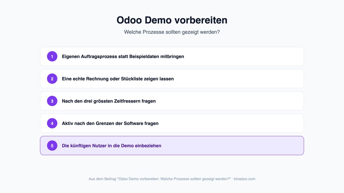 Odoo Demo vorbereiten: Welche Prozesse sollten gezeigt werden?