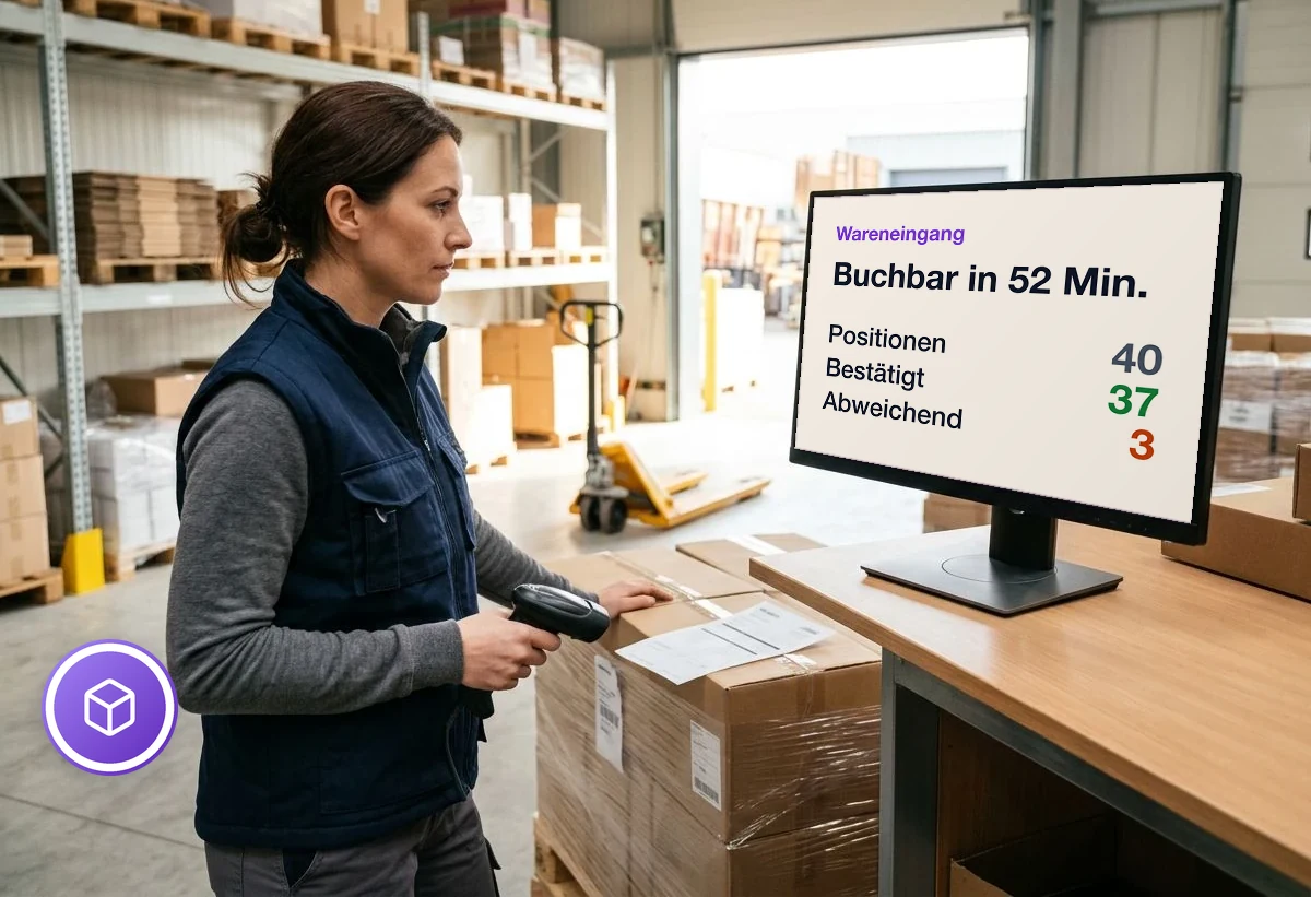 Digitale Wareneingänge: Was die Wareneingangs-Mitarbeiterin beim Scan sieht