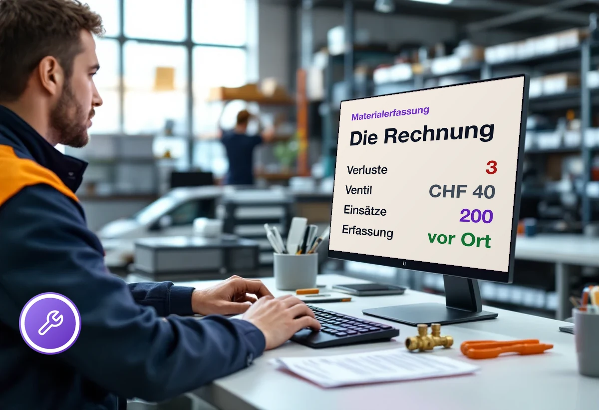 Ersatzteile und Materialverbrauch im Aussendienst erfassen