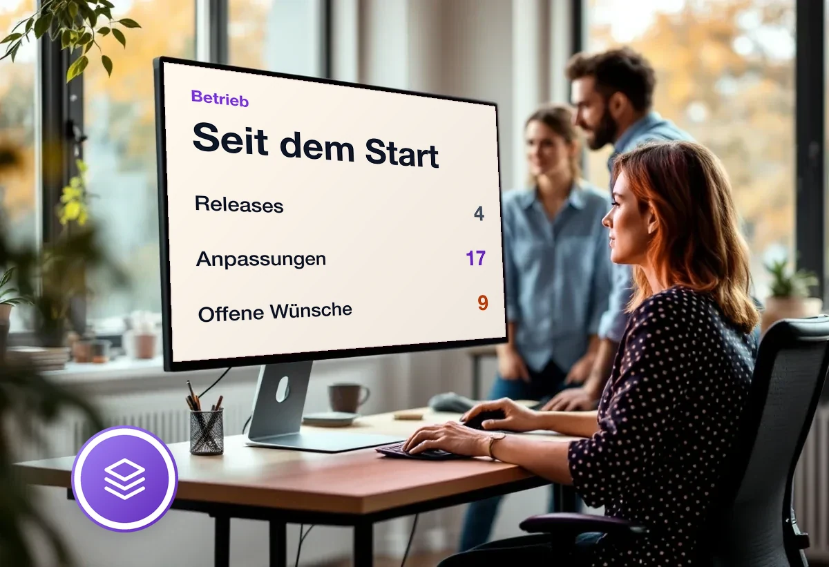 Bildschirm mit den offenen Punkten eines laufenden Odoo-Betriebs