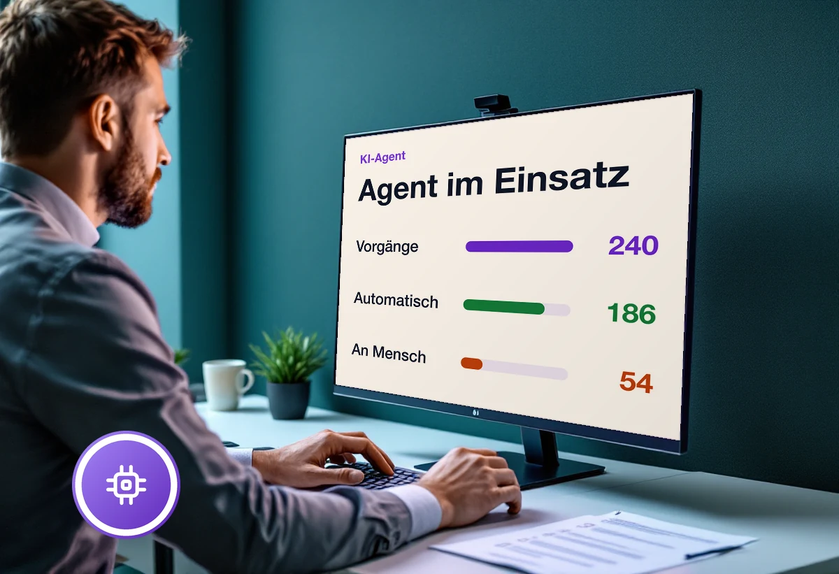 Bildschirm mit Aufgaben eines KI-Agenten und dem jeweiligen Status der Freigabe